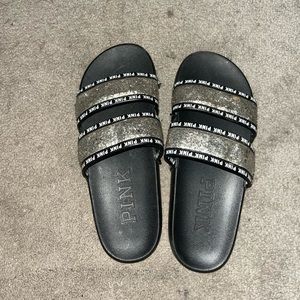 Pink brand black slides